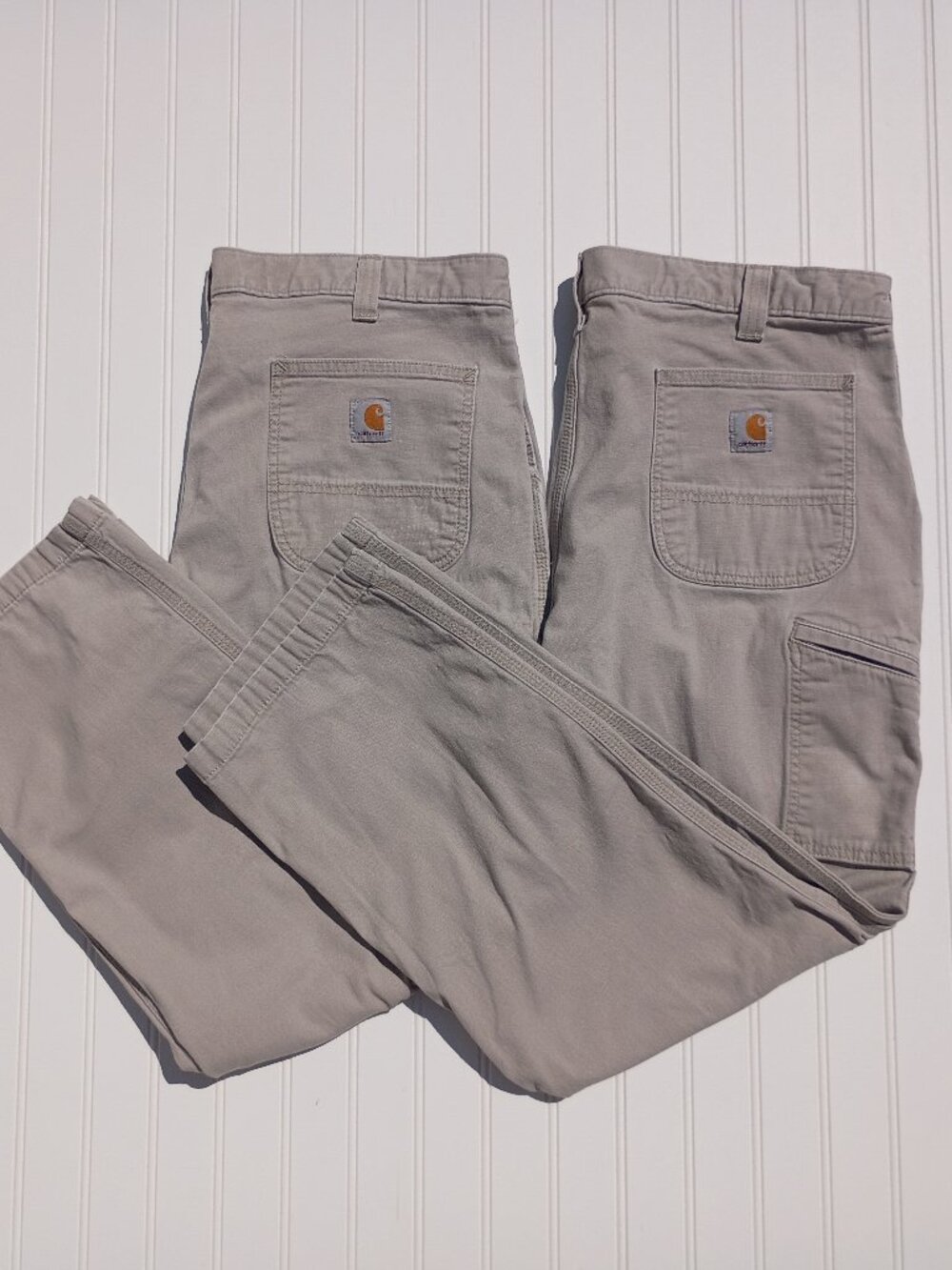 LOT OF 2 Men's Carhartt Work Jeans 40 x 30 Khaki Denim 102291-232 Relaxed Fit